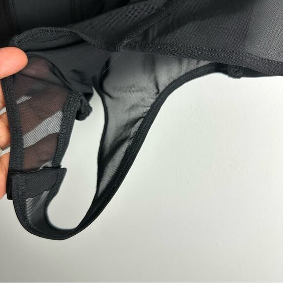 ASOS Design Bodysuit Top Corset Sweetheart Neck Mesh Black Long Sleeve Bustier - Picture 8 of 10